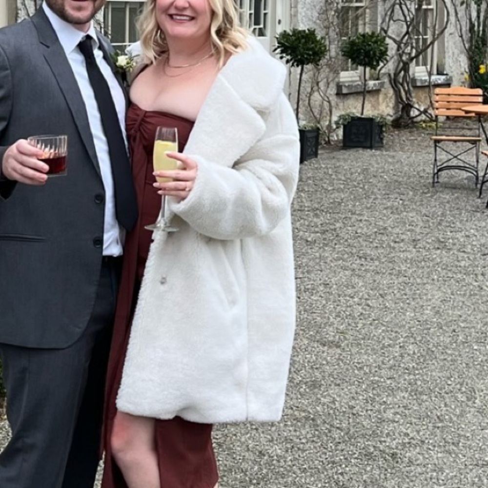 Abercrombie & Fitch White Teddy coat